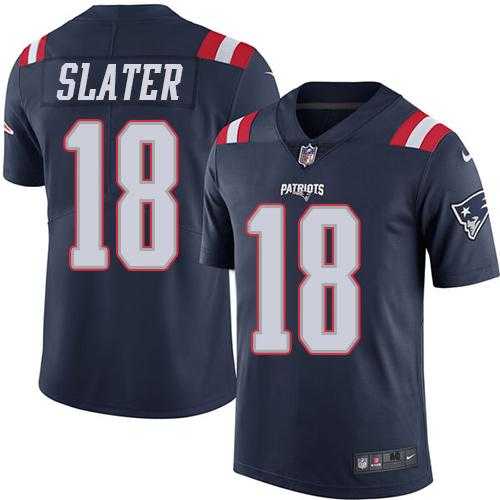 Nike New England Patriots #18 Matt Slater Navy Blue Men's Stitched NFL Limited Rush Jersey