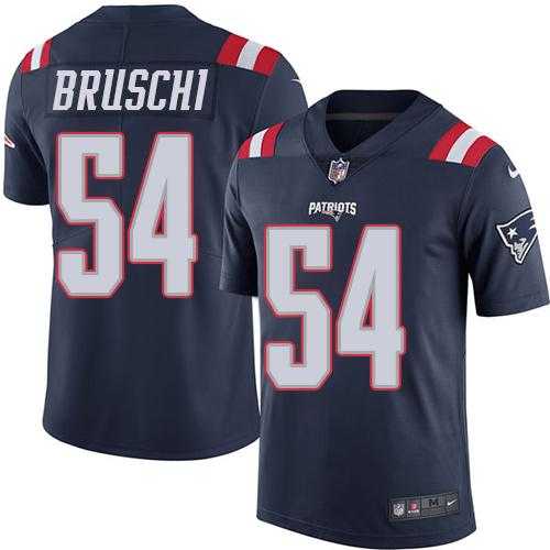 Nike New England Patriots #54 Tedy Bruschi Navy Blue Men's Stitched NFL Limited Rush Jersey