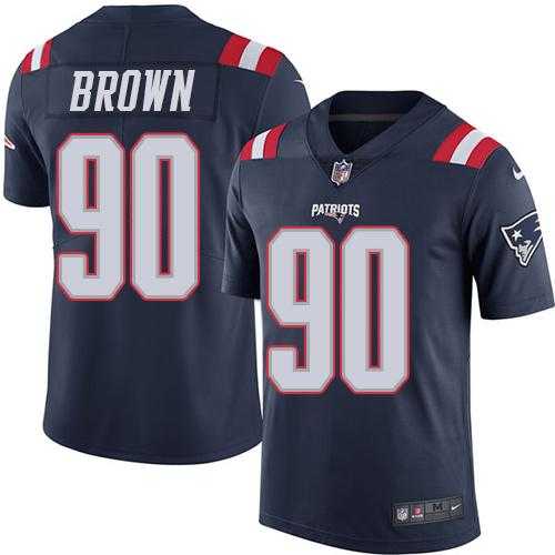 Nike New England Patriots #90 Malcom Brown Navy Blue Men's Stitched NFL Limited Rush Jersey