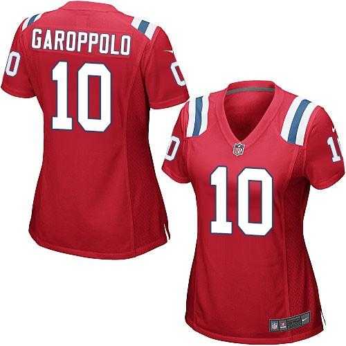 Women's Nike New England Patriots #10 Jimmy Garoppolo Red Alternate Stitched NFL Elite Jersey