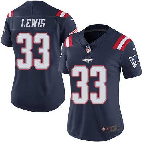 Women's Nike New England Patriots #33 Dion Lewis Navy Blue Stitched NFL Limited Rush Jersey