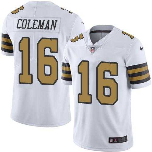 Nike New Orleans Saints #16 Brandon Coleman White Men's Stitched NFL Limited Rush Jersey