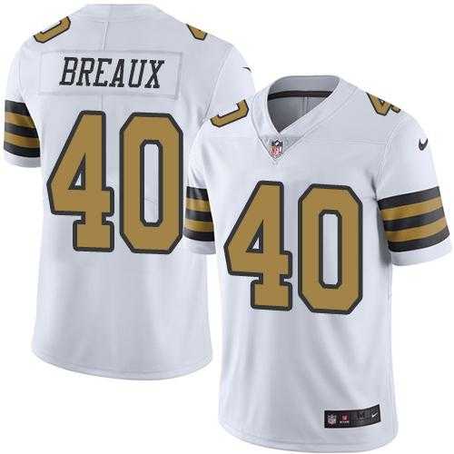 Nike New Orleans Saints #40 Delvin Breaux White Men's Stitched NFL Limited Rush Jersey