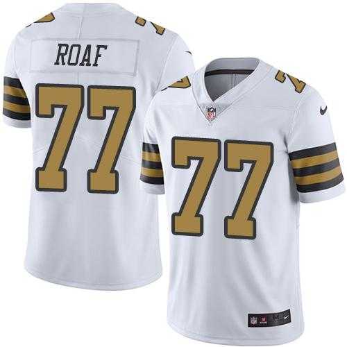 Nike New Orleans Saints #77 Willie Roaf White Men's Stitched NFL Limited Rush Jersey