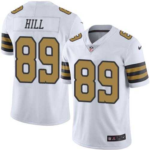 Nike New Orleans Saints #89 Josh Hill White Men's Stitched NFL Limited Rush Jersey