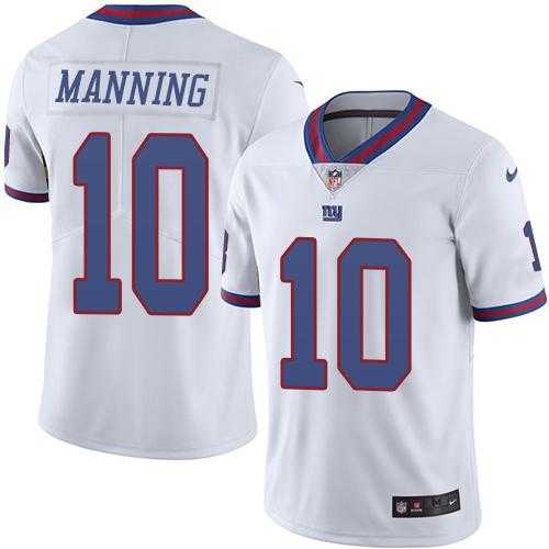 Nike New York Giants #10 Eli Manning White Men's Stitched NFL Limited Rush Jersey