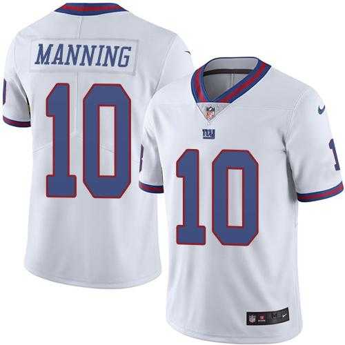 Nike New York Giants #10 Eli Manning White Men's Stitched NFL Limited Rush Jersey Nike New York Giants #10 Eli Manning White Men's Stitched NFL Limited Rush Jersey