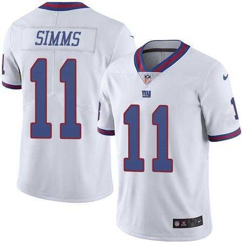 Nike New York Giants #11 Phil Simms White Men's Stitched NFL Limited Rush Jersey Nike New York Giants #11 Phil Simms White Men's Stitched NFL Limited Rush Jersey
