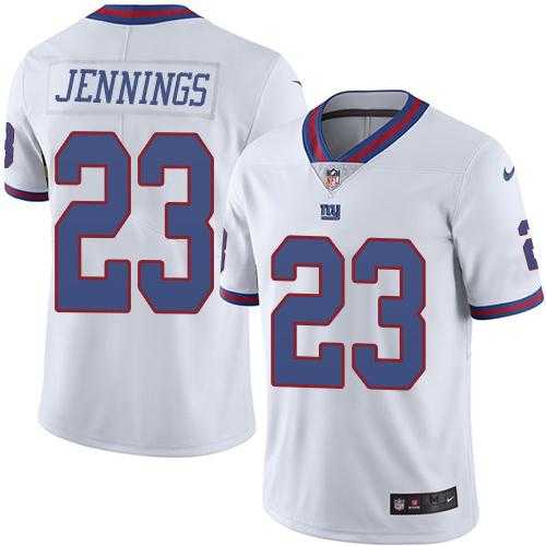 Nike New York Giants #23 Rashad Jennings White Men's Stitched NFL Limited Rush Jersey