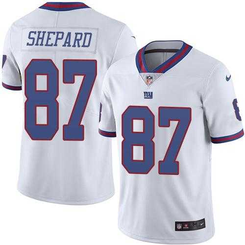 Nike New York Giants #87 Sterling Shepard White Men's Stitched NFL Limited Rush Jersey
