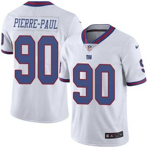 Nike New York Giants #90 Jason Pierre-Paul White Men's Stitched NFL Limited Rush Jersey