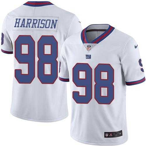 Nike New York Giants #98 Damon Harrison White Men's Stitched NFL Limited Rush Jersey