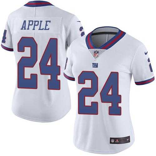 Women's Nike New York Giants #24 Eli Apple White Stitched NFL Limited Rush Jersey