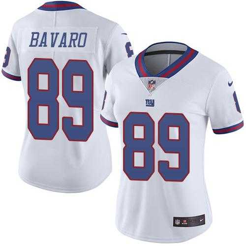 Women's Nike New York Giants #89 Mark Bavaro White Stitched NFL Limited Rush Jersey