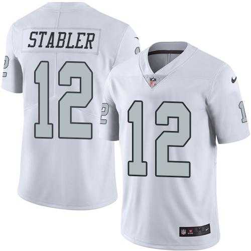 Nike Oakland Raiders #12 Kenny Stabler White Men's Stitched NFL Limited Rush Jersey