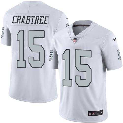 Nike Oakland Raiders #15 Michael Crabtree White Men's Stitched NFL Limited Rush Jersey