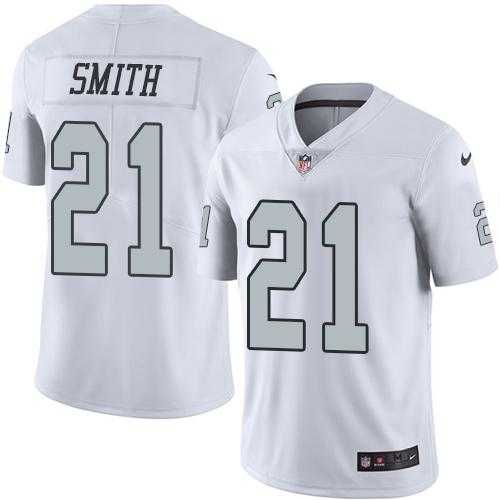 Nike Oakland Raiders #21 Sean Smith White Men's Stitched NFL Limited Rush Jersey