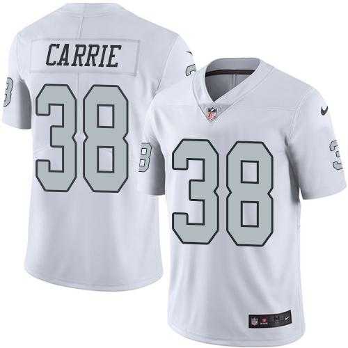 Nike Oakland Raiders #38 T.J. Carrie White Men's Stitched NFL Limited Rush Jersey