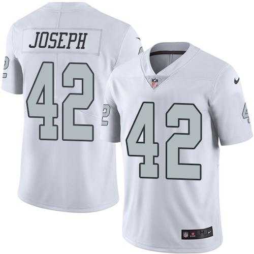 Nike Oakland Raiders #42 Karl Joseph White Men's Stitched NFL Limited Rush Jersey