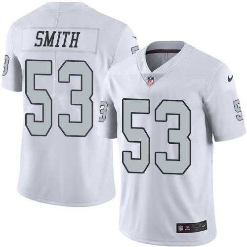 Nike Oakland Raiders #53 Malcolm Smith White Men's Stitched NFL Limited Rush Jersey
