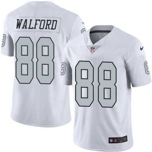 Nike Oakland Raiders #88 Clive Walford White Men's Stitched NFL Limited Rush Jersey