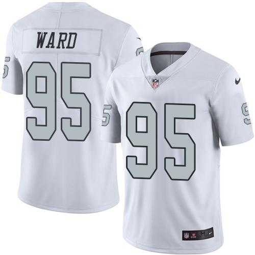 Nike Oakland Raiders #95 Jihad Ward White Men's Stitched NFL Limited Rush Jersey
