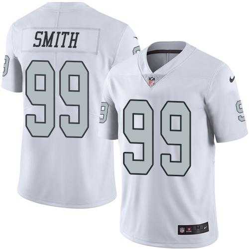 Nike Oakland Raiders #99 Aldon Smith White Men's Stitched NFL Limited Rush Jersey
