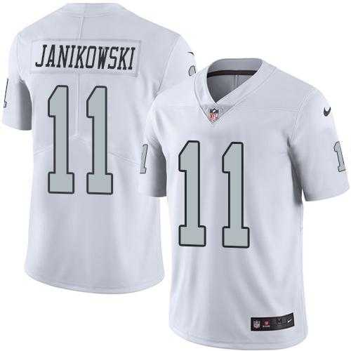 Youth Nike Oakland Raiders #11 Sebastian Janikowski White Stitched NFL Limited Rush Jersey
