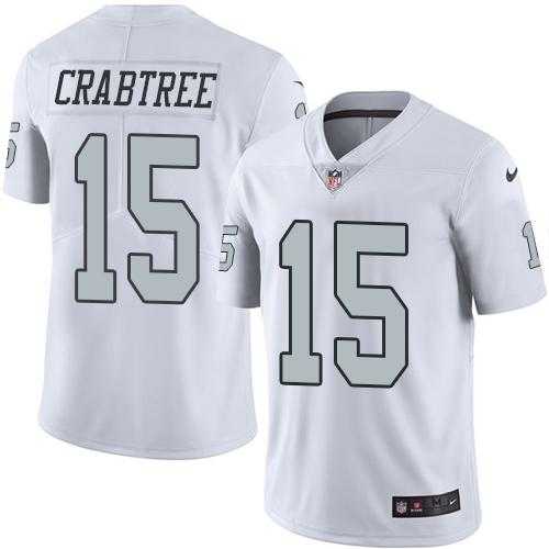 Youth Nike Oakland Raiders #15 Michael Crabtree White Stitched NFL Limited Rush Jersey