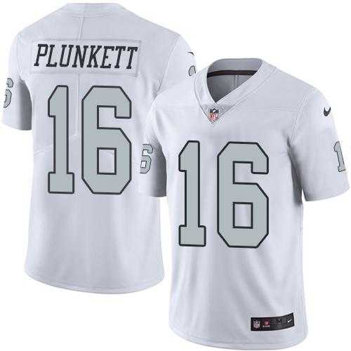 Youth Nike Oakland Raiders #16 Jim Plunkett White Stitched NFL Limited Rush Jersey