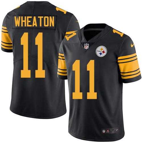 Youth Nike Pittsburgh Steelers #11 Markus Wheaton Black Stitched NFL Limited Rush Jersey