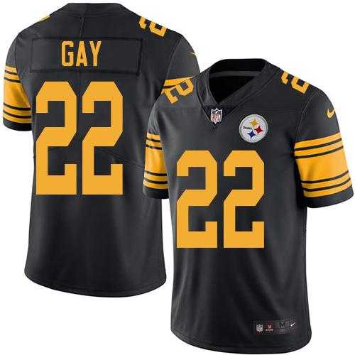 Youth Nike Pittsburgh Steelers #22 William Gay Black Stitched NFL Limited Rush Jersey