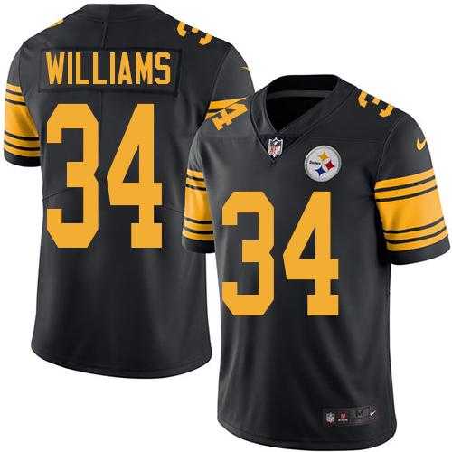 Youth Nike Pittsburgh Steelers #34 DeAngelo Williams Black Stitched NFL Limited Rush Jersey