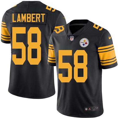 Youth Nike Pittsburgh Steelers #58 Jack Lambert Black Stitched NFL Limited Rush Jersey