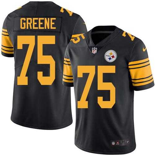 Youth Nike Pittsburgh Steelers #75 Joe Greene Black Stitched NFL Limited Rush Jersey