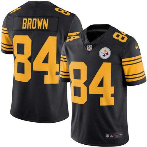 Youth Nike Pittsburgh Steelers #84 Antonio Brown Black Stitched NFL Limited Rush Jersey