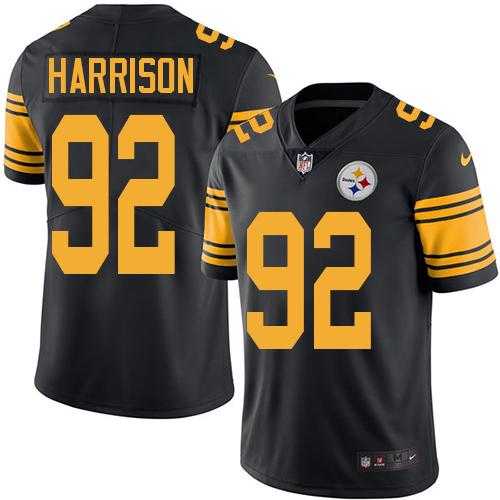 Youth Nike Pittsburgh Steelers #92 James Harrison Black Stitched NFL Limited Rush Jersey