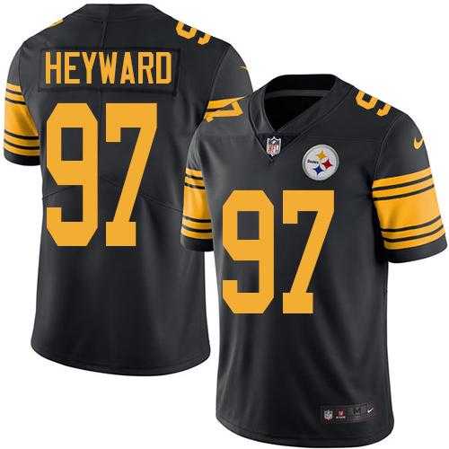 Youth Nike Pittsburgh Steelers #97 Cameron Heyward Black Stitched NFL Limited Rush Jersey