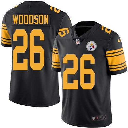 Nike Pittsburgh Steelers #26 Rod Woodson Black Men's Stitched NFL Limited Rush Jersey