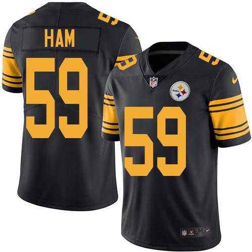 Nike Pittsburgh Steelers #59 Jack Ham Black Men's Stitched NFL Limited Rush Jersey