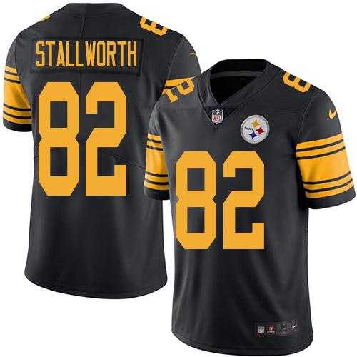 Nike Pittsburgh Steelers #82 John Stallworth Black Men's Stitched NFL Limited Rush Jersey