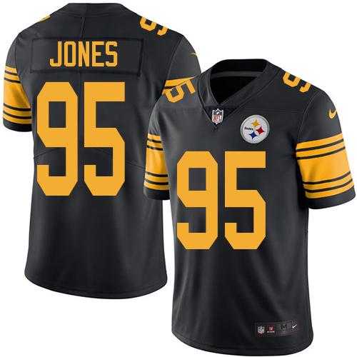 Nike Pittsburgh Steelers #95 Jarvis Jones Black Men's Stitched NFL Limited Rush Jersey
