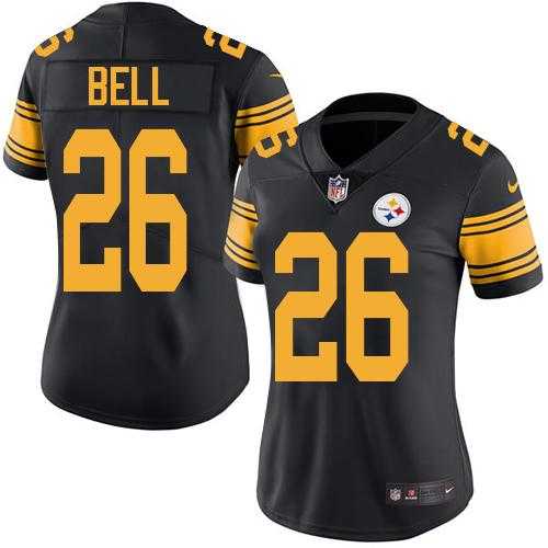 Women's Nike Pittsburgh Steelers #26 Le'Veon Bell Black Stitched NFL Limited Rush Jersey