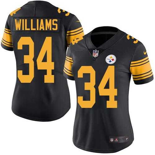 Women's Nike Pittsburgh Steelers #34 DeAngelo Williams Black Stitched NFL Limited Rush Jersey