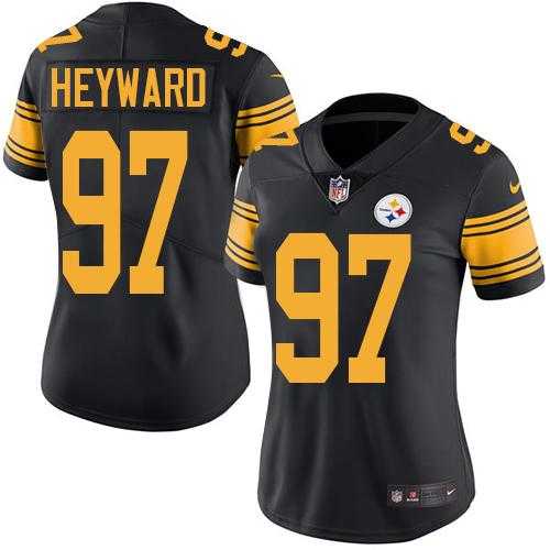 Women's Nike Pittsburgh Steelers #97 Cameron Heyward Black Stitched NFL Limited Rush Jersey