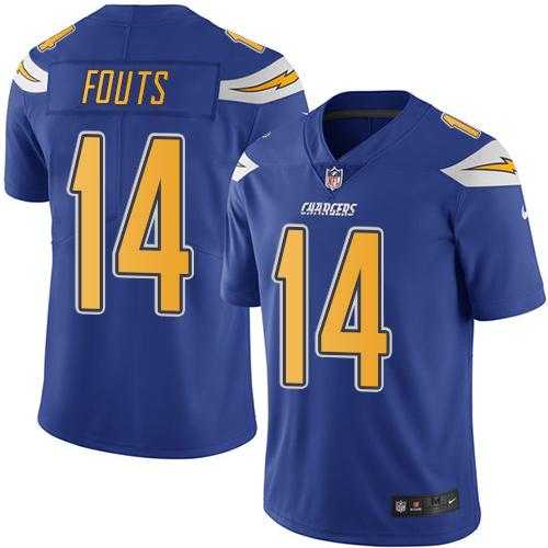 Nike San Diego Chargers #14 Dan Fouts Electric Blue Men's Stitched NFL Limited Rush Jersey