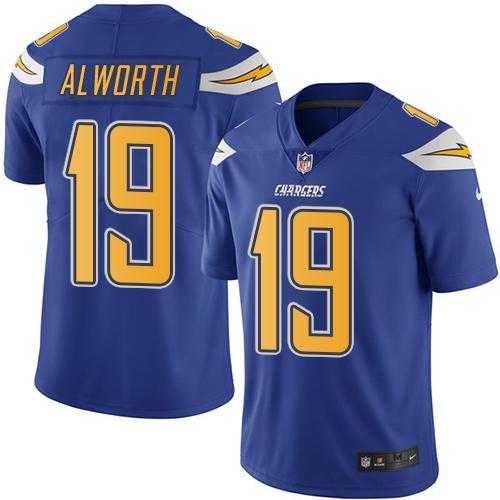 Nike San Diego Chargers #19 Lance Alworth Electric Blue Men's Stitched NFL Limited Rush Jersey