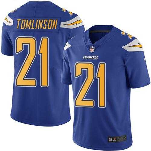 Nike San Diego Chargers #21 LaDainian Tomlinson Electric Blue Men's Stitched NFL Limited Rush Jersey