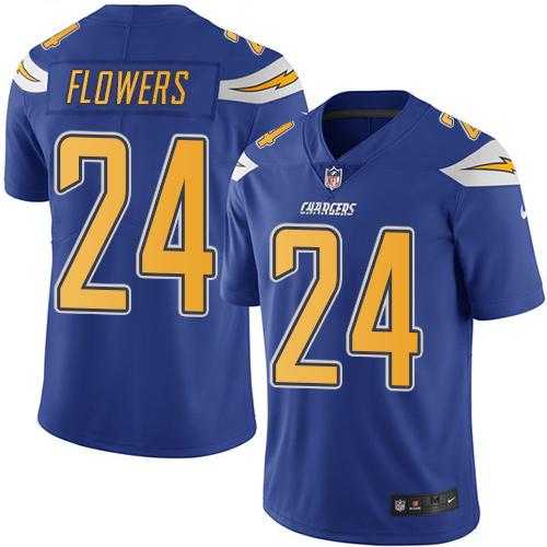 Nike San Diego Chargers #24 Brandon Flowers Electric Blue Men's Stitched NFL Limited Rush Jersey