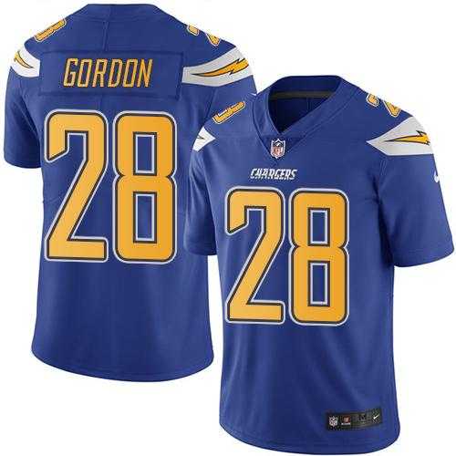 Nike San Diego Chargers #28 Melvin Gordon Electric Blue Men's Stitched NFL Limited Rush Jersey